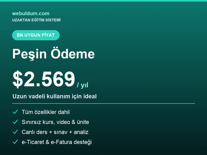Peşin Ödeme – Yıllık